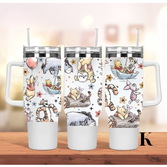 40 OZ Tumbler Disney Winnie the Pooh 40oz tumbler Disneyland cups gifts for her - Picture 9 of 9